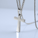 Collier Croix Chrétienne Pour Homme Acier Inoxydable Personnalisable