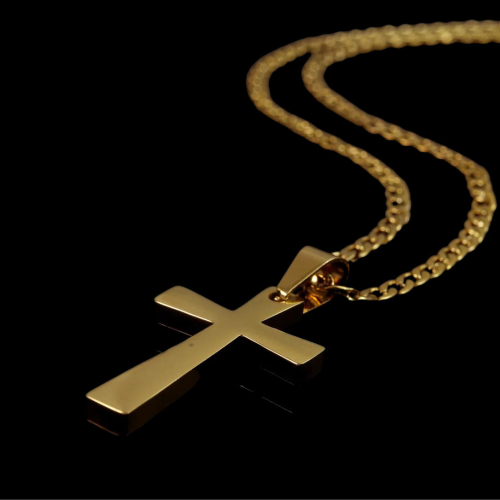 Necklace pendant cross gold man: sign of times and trend at a time