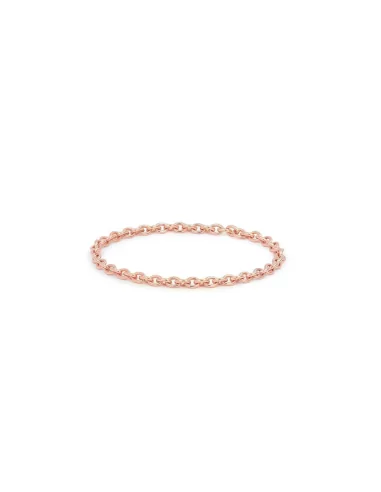 Fine pink gold steel chain ring flexible pink stretch trendy mesh