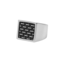 Anillo de acero de caballero grande y carbono