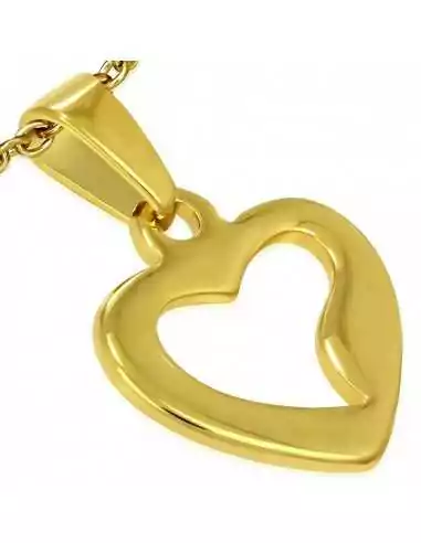 PENDANT FOR WOMEN HEART GOLD PLATED 1 NEW CHAIN