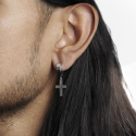 Pair earrings for men woman teen steel cross hung Latin