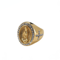Männlicher Ring Jungfrau Maria Maria Sara Kreuz Edelstahl