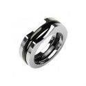 MEN'S RING RING SOLID TITANIUM SILVER COLOR and NEW BLACK PLATE