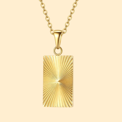 Collar de acero inoxidable de oro y colgante SIRIUS