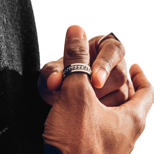 Anello a catena uomo acciaio : Calma i tuoi anx con classe