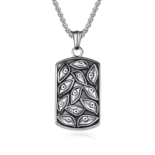 Eye of Providence God Men's Pendant Necklace Steel Customizable Plate