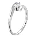 Anello solitario Acciaio femminile e rotondo Pierre Zircone matrimonio nuovo