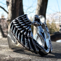 Anello biker angelo uomo acciaio inox
