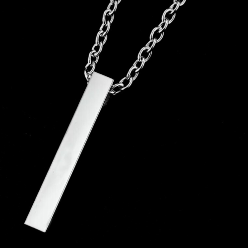 Herren Anhänger Halskette Minimalist Stahl Edelstahl Mögliche Gravur Customisable