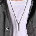 Custom Men Pendant Necklace Minimalist Stainless Steel Bar