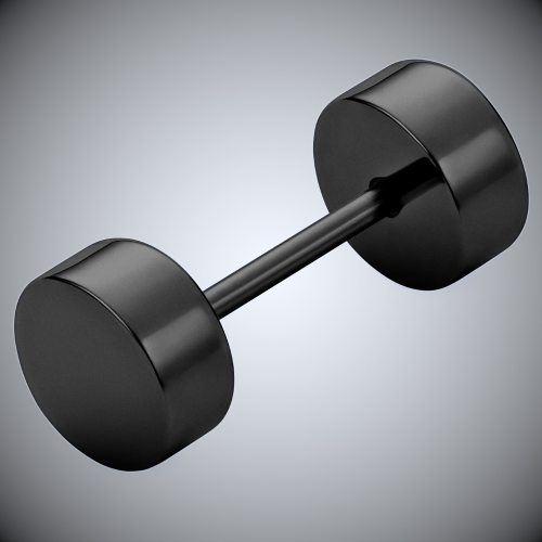 Pair Earrings Men's Nails Teen Steel Black Round Screw Flash 5mm