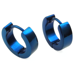 Orecchini da uomo per acciaio inox blu da uomo con clip