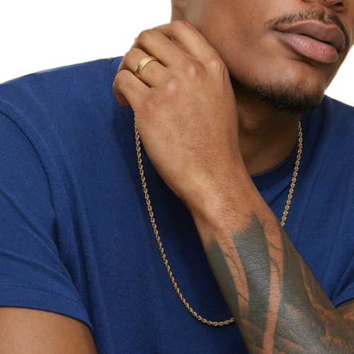 Alliance Engagement Ring for Men in Golden Steel Finish Mate Brossée 6mm Personalized engraving