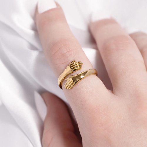 Anillo de Câlin mujer de acero inoxidable de oro dorado fino