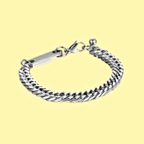 Hombre brazalete personalizado cadena de acero gourmet para engrave
