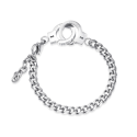 Bracciale Coppia Manette Uomo Acciaio inossidabile Gourmette Argento Maille Cubaine