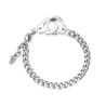 Bracelet Couple Menottes Pour Homme Acier Inoxydable Argent Gourmette Maille Cubaine