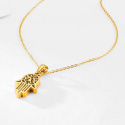 Parure Necklace Fatma Hand Pendant Women Gold Golden Steel