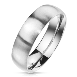 Klassischer und moderner 6-mm-klassischer und moderner Ring für Frau oder gebürstetem Stahlmann mit mattem Silber
