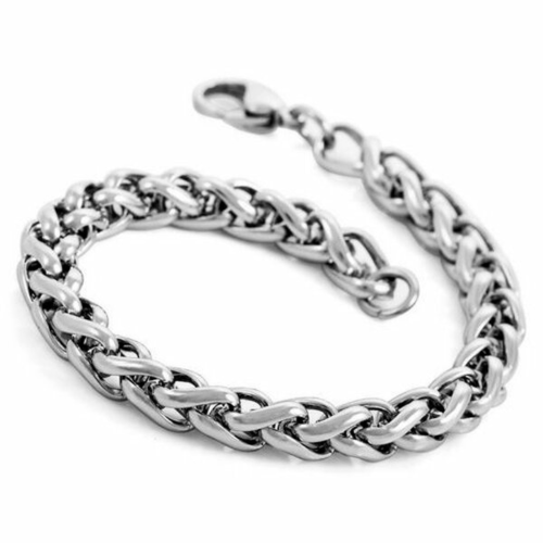 Correa de palma de plata para hombres en acero inoxidable 7mm