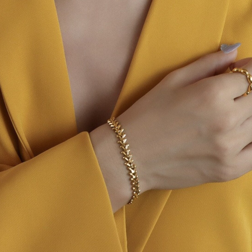 Pulsera de mujer Original en acero inoxidable dorado Epi de Blé