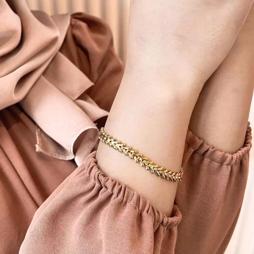 Pulsera de mujer Original en acero inoxidable dorado Epi de Blé V