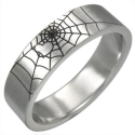 Anillo anillo mujer niña adolescente acero inoxidable telaraña abanico gótico