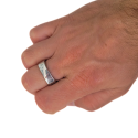 Square Wedding Alliance Anello donna uomo uomo misto acciaio modo specchio 6mm personalizzato
