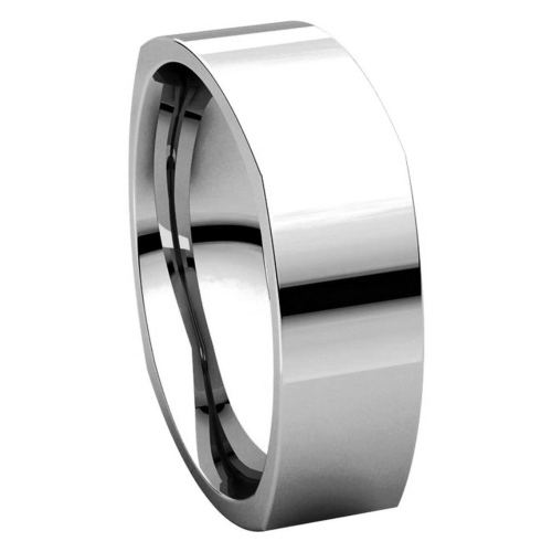 Square Wedding Alliance Ring Female Man Couple Steel Way Mirror 6mm Engraving