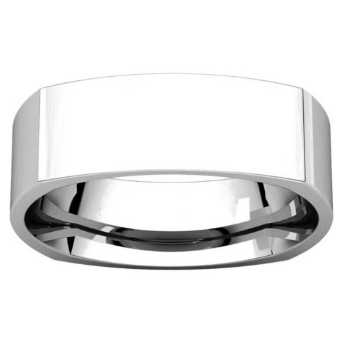 Fede Nuziale Quadrata da Donna Anello da Coppia in Acciaio Stile Specchio Larghezza 6mm
