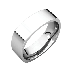 Square Wedding Alliance Ring Female Man Couple Steel Way Mirror 6mm Custom