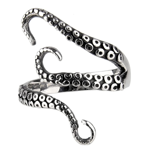 Moderne und breite Edelstahlringe in Form von Krakenkrake Tentacles Kraken Krake