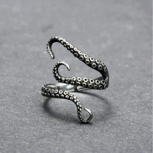 Ring Tentacules Anneau Pieuvre Kraken Octopus Woman Man in Stainless Steel