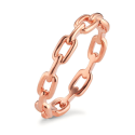 Bague Femme Maille Acier Inoxydable Or Fin Rosé Chaine Maillon Rectangulaire