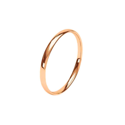Alliance Half Jonc 2 mm Damen-Ehering aus Stahl mit feinem Roségold