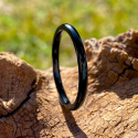 Anello anello mezzo anello anello 2mm donna uomo in acciaio inox colore nero