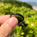 Anello ad anello mezzo asta 2mm donna uomo nero in acciaio inox