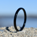 Anello ad anello larghezza 2mm donna uomo in acciaio inox nero