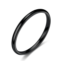 Half ring ring 2mm woman man in black stainless steel