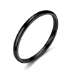 Half ring ring 2mm woman man in black stainless steel
