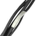 Men's Multi-range Bracelet in Leather and Stainless Steel Plate for Customization