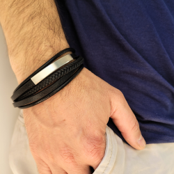 Multirange Armband für Männer in Leder und...