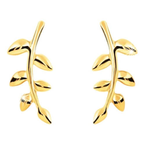 Ore Shields Laurier leaves Women Steel Golden Gold-Folded Fermoir Papillon