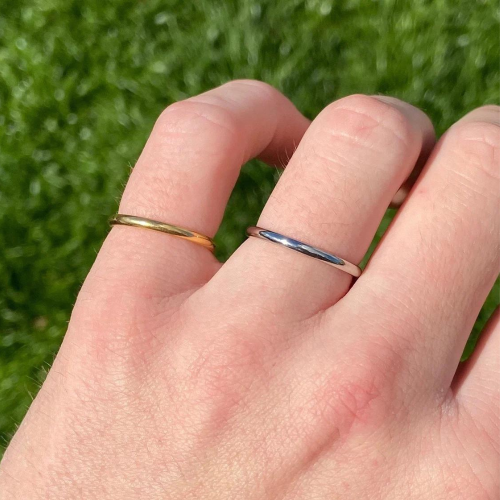 Alliance Bague Fine 2mm de Mariage pour Homme en Acier Inoxydable