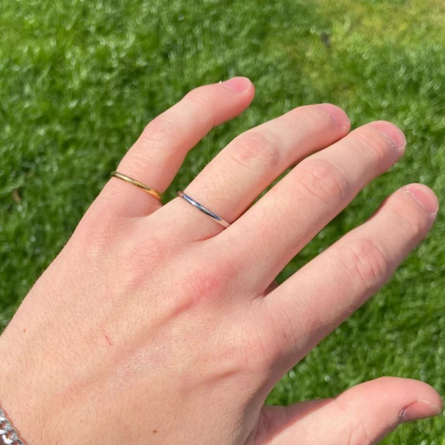 Alliance Fine Ring 2mm Hochzeit Frauen Männer in Edelstahl Silber