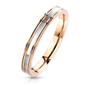 Alliance Femme en Acier Inoxydable Gold Rose Bande de Nacre Fine 3mm personalisiert