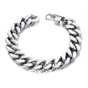 Bracelet à Maille Cubaine Pour Homme En Acier Inoxydable 12mm
