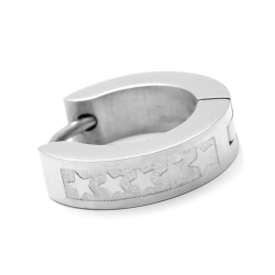 Man Creoles Stainless Steel Creoles Decorated by Five Stars