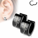 Pendientes de los hombres Genuino de acero inoxidable de los hombres Grabado de salamandra Gecko